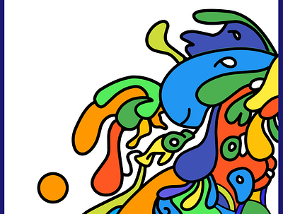 Colorfull abstract Doodle art fun enjoy happy animation art animal background branding doodle doodle art doodles illustration web