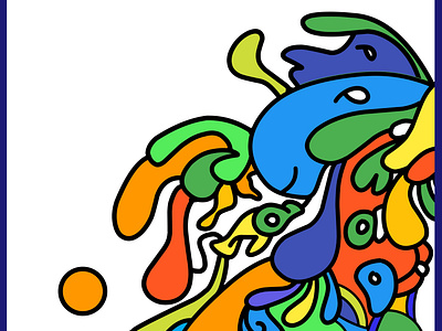 Colorfull abstract Doodle art fun enjoy happy