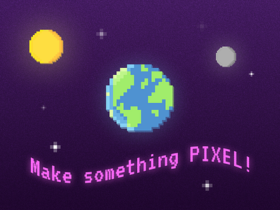 Pixel planets earth pixelart spase