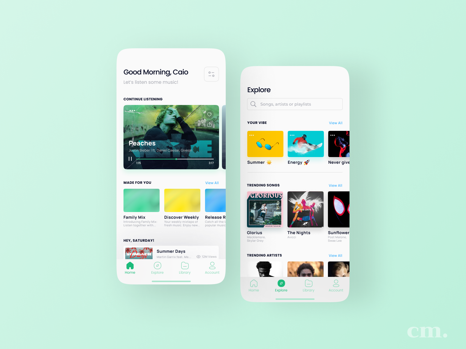 Music App | UI/UX Design by Caio Medeiros on Dribbble