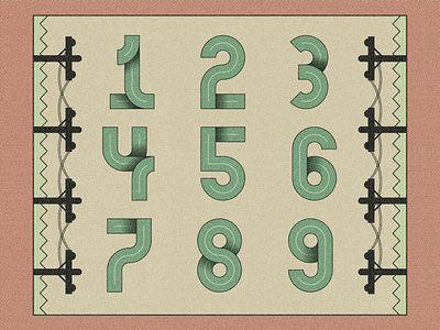 Speedway - Numbers design font illustration typography