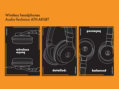 Thesis Project - Audio-Technica Posters design flat graphic design illustration illustrator poster poster design vector