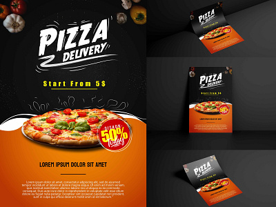 Brochure Food Design abstraction branding bright brochure brochure food design elegant food graphic design illustration logo pizza simple vector