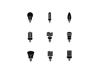 icon set bulb or lamp