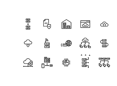 Icon Pack Server and Databases design graphic design icon ui ux ui user ux vector vectors