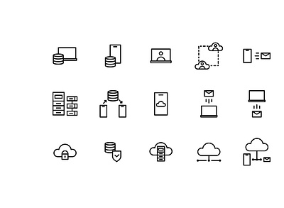 Icon Pack Server and Databases design graphic design icon ui ux ui user ux vector vectors