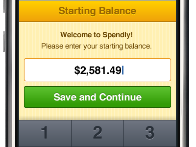 Starting Balance finance green iphone spendly yellow
