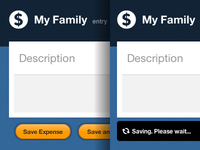 Saving. Please wait... loading save simple spendly wait