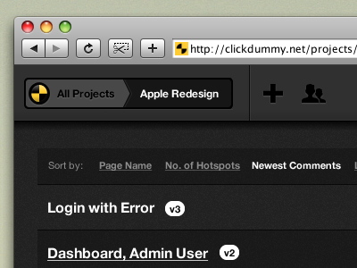 Sleek breadcrumbs clickdummy client dummybar list sleek toolbar