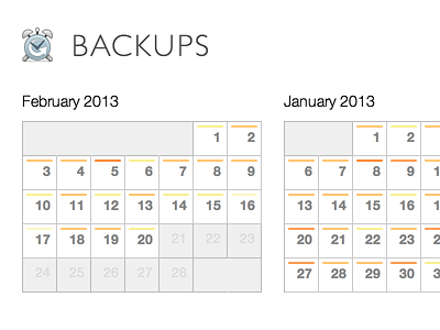 Backup Calendars backups calendar vaultpress