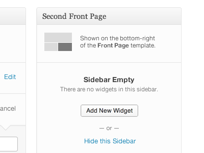 Empty Widget concept widgets wordpress