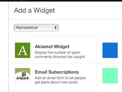 Add a Widget concept widgets wordpress