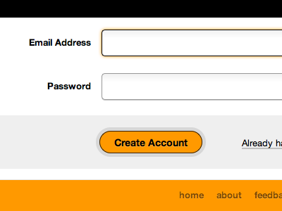 Create Account button form spendly