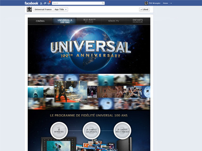 Universal Pictures France - facebook App app cinema design facebook facebook app universal web webdesign