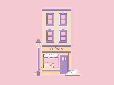 cafezin buildings coffeshop design flat illustration illustrator minimal vector