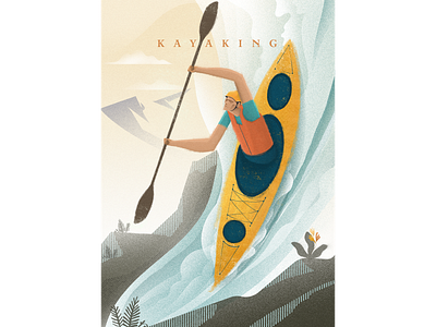 Kayaker adventure design editorial illustration illustration ilustración digital ilustração kayaking photoshop sports