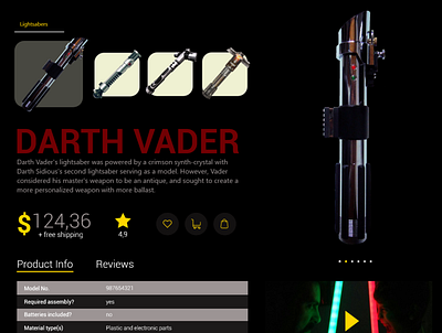 Daily UI #012 | E-Commerce branding dailyui design ecommerce lightsaber star wars ui web