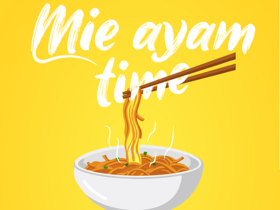 mie ayam branding design icon illustration typography vector