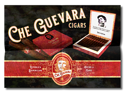 Che Guevara Cigars affinitydesigner affinityphoto che guevara cigars design fold defy grungetastic logo packagingdesign texture