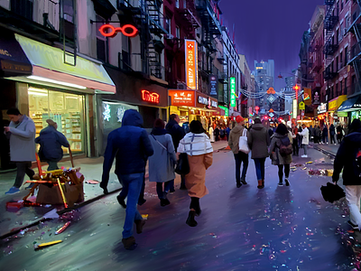 Chinese New Year apple pencil art digital painting ipad new year procreate wet pavement