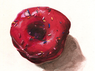 Strawberry Sriracha Doughnut dessert doughnut food illustration new york strawberry