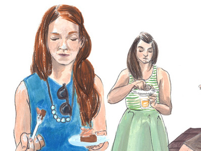 TASTE WG 2015 drawing eating food illustration illustration painting women