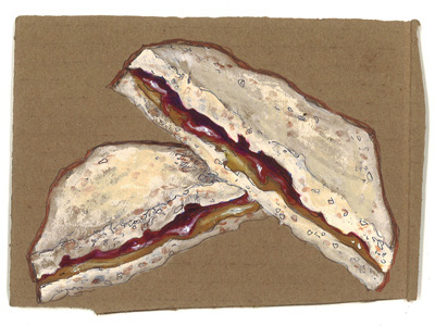 PB&J for Hate St butter food illustration jelly painting peanut sandwich