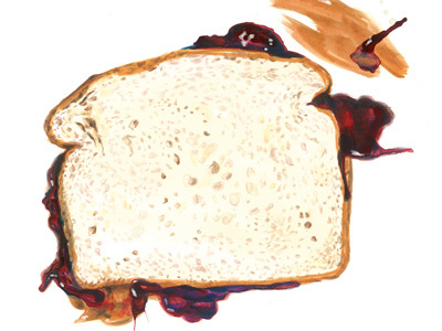 Peanut Butter and Jelly Sandwich art colored pencil drawing illustration jelly painting peanut butter realistic