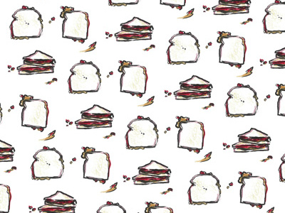 peanut butter and jelly pattern design drawing illustration pattern sandwiches textile