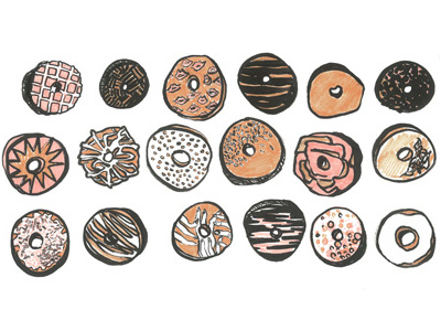 Doughnuts doughnuts drawing illustration line