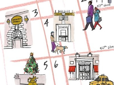 Holiday Window Guide bergdorf goodman city guide illustrated map map nyc saks shopping guide triumph hotels
