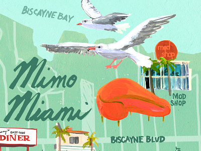 Mimo Miami Guide blog digital editorial guide illustration jessica olah map paint photoshop