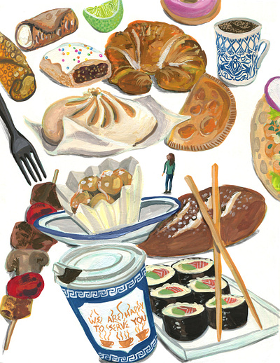 Edible Queens Illustration drawing editorial food gouache illustration illustrator jessica olah
