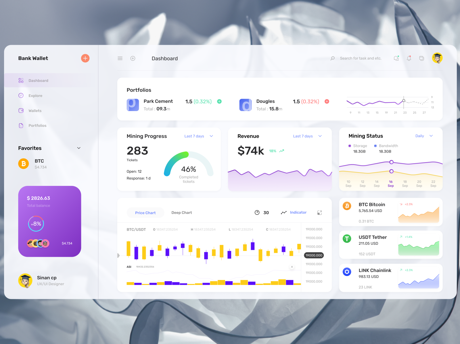 Crypto Currency Dashboard UI Design by Sinan on Dribbble