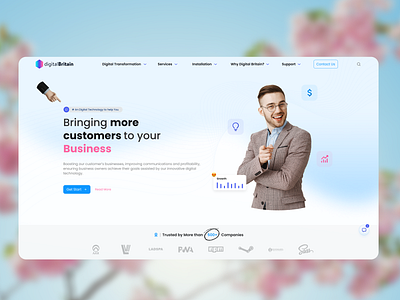 Digital Technology Landing Page UI