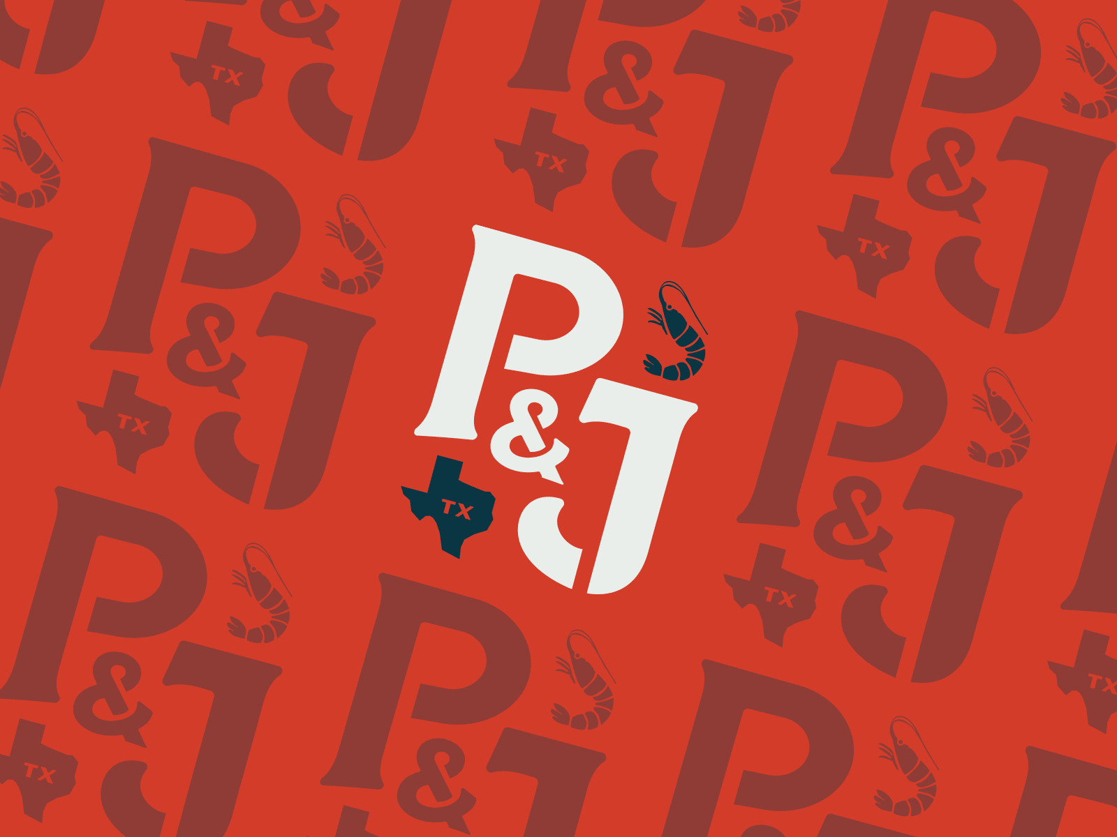 P&J Seafood Lockup branding design icon illustration vector