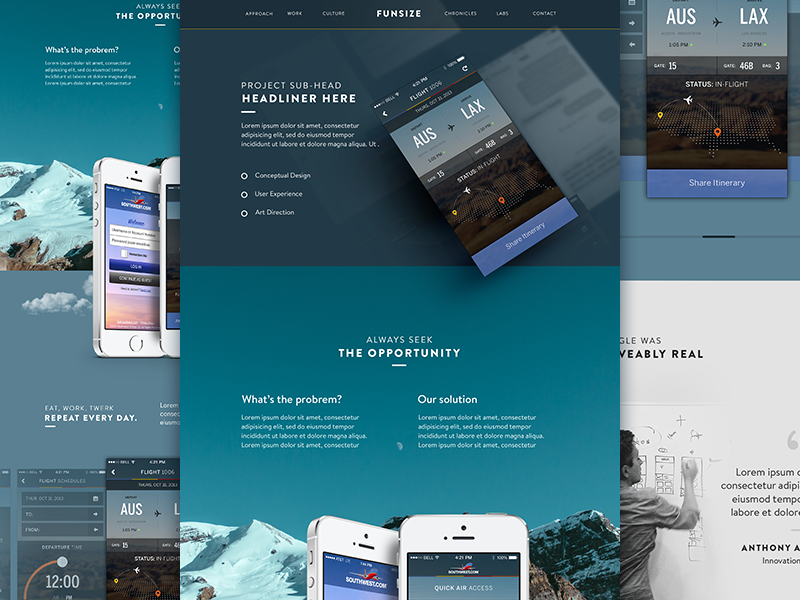 Funsize 3.0 - Case Studies case study marketing site design website portfolio responsive rwd tablet fnsz