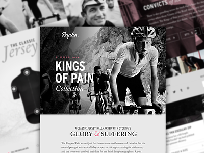 Rapha - Kings of Pain Collection calson cycling design hero interstate landing layout page product rapha typography web