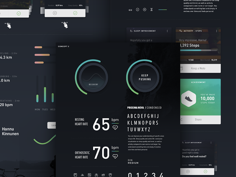 Personal Fitness Tracker - UI Mood Board by Phi Hoang 