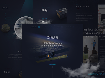 ICEYE - Marketing Site Concept design earth explore fnsz funsize marketing satellite site space