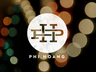P/H Monogram branding circle h letters logo monogram p self branding texture white