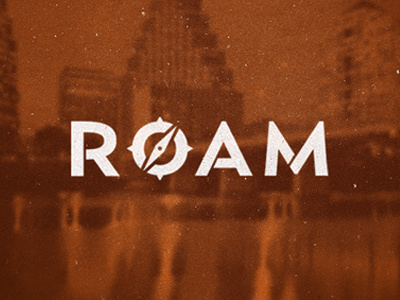 Roam (Take 2) austin clean compass logo magazine masthead orange roam simple texture white