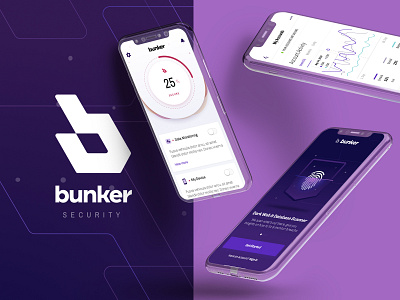 Bunker Security app branding cybersecurity design iphone mobile design ui