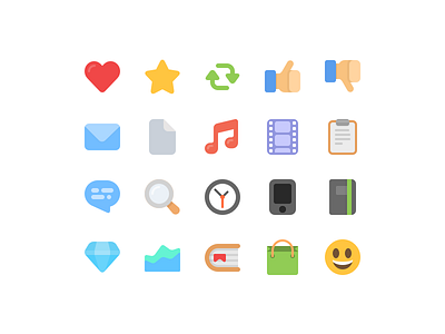 Icons! colorful falt glyphs icons minimal