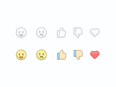 Emoji set #01 app color design face heart icon icons illustration mono reaction set smiley