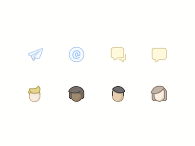 Some icons collaborate collaboration email flat icon icons outline share team