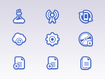 Glyph Set #1 apple cloud cog duplicate dvd eject file files glyph glyphs icons illustrator iphone lab network photoshop settings shapes sync wireless