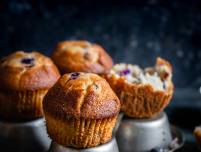 Eggless Blueberry Muffins