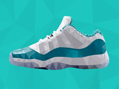 Jordan Retro 3 blue design geometric jordans photoshop print shoes sneakers triangles vector