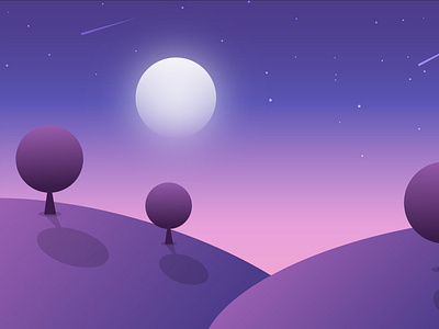 night scene illustration by Muhammad Bilal Bhatti on Dribbble